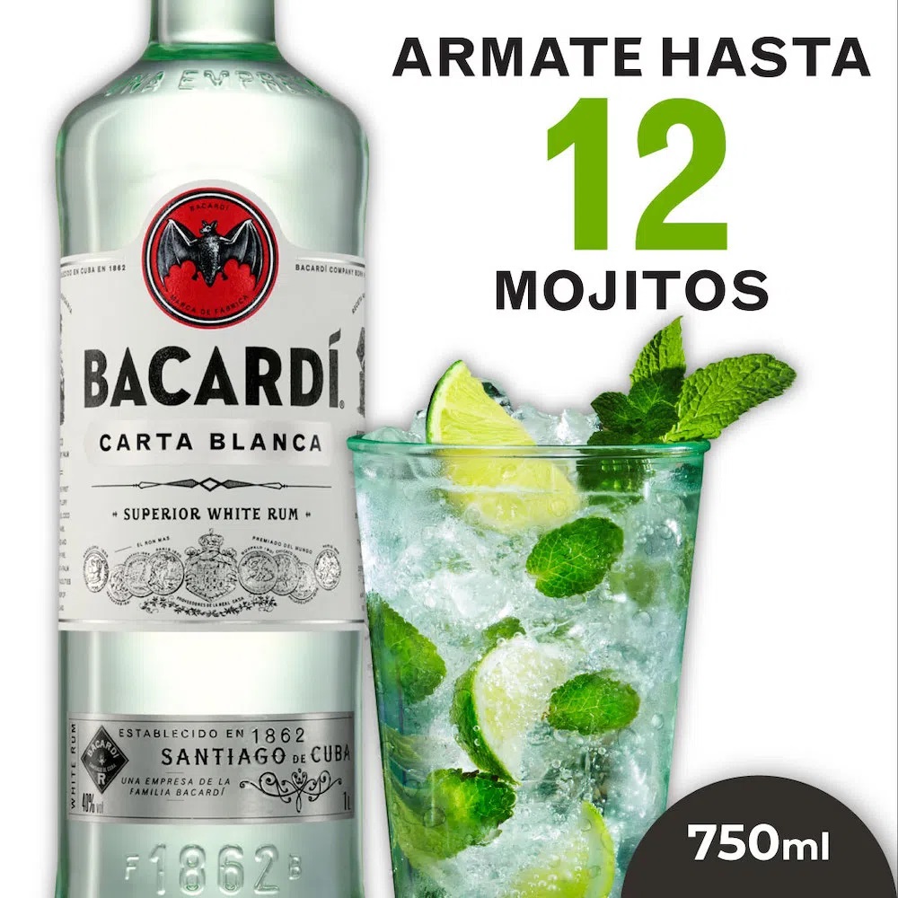 Ron Bacardi Carta Blanca 40º 750cc