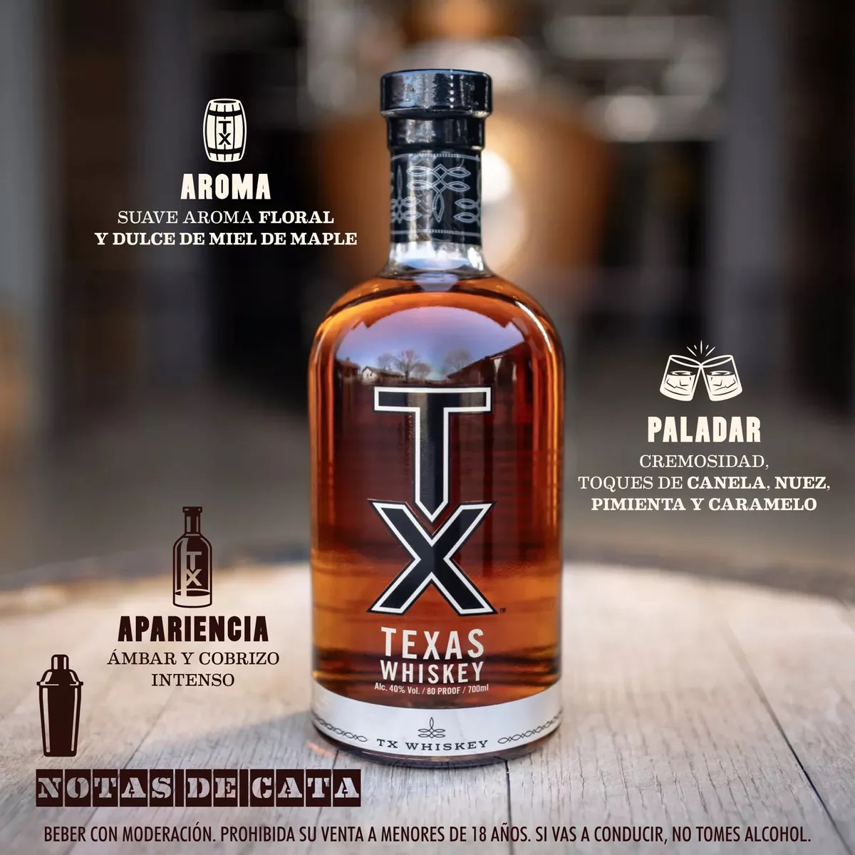 Whiskey TX Bourbon 40° 700cc