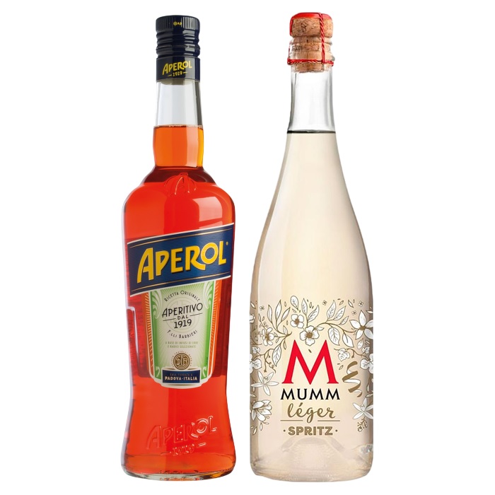 Promo 1 Aperol 750cc + 1 Mumm Leger Spritz 750cc + Bolsa Mixer