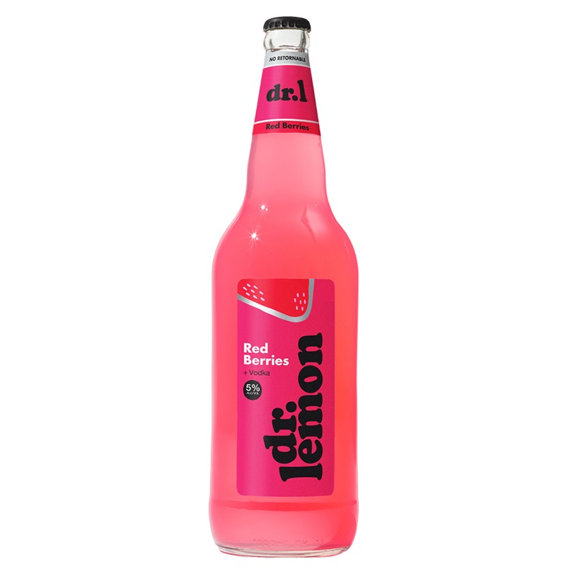Dr Lemon Vodka Red Berries 5% 1000cc SIN TACC