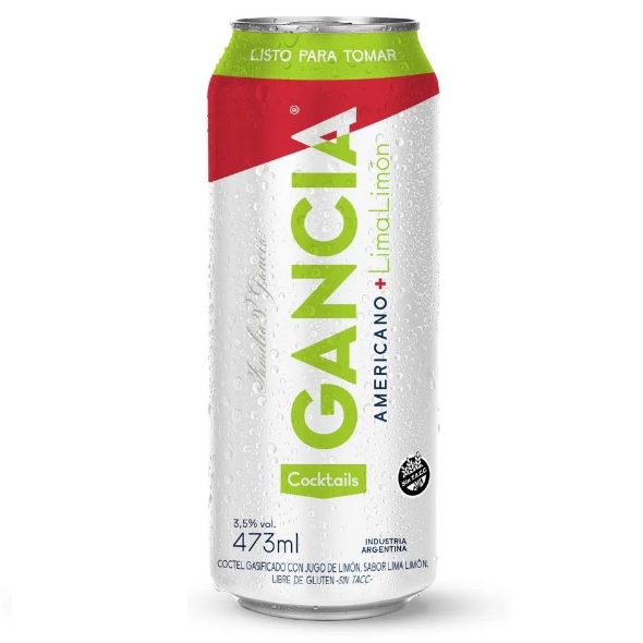 Gancia + Lima Limón 3.5º Lata 473cc SIN TACC