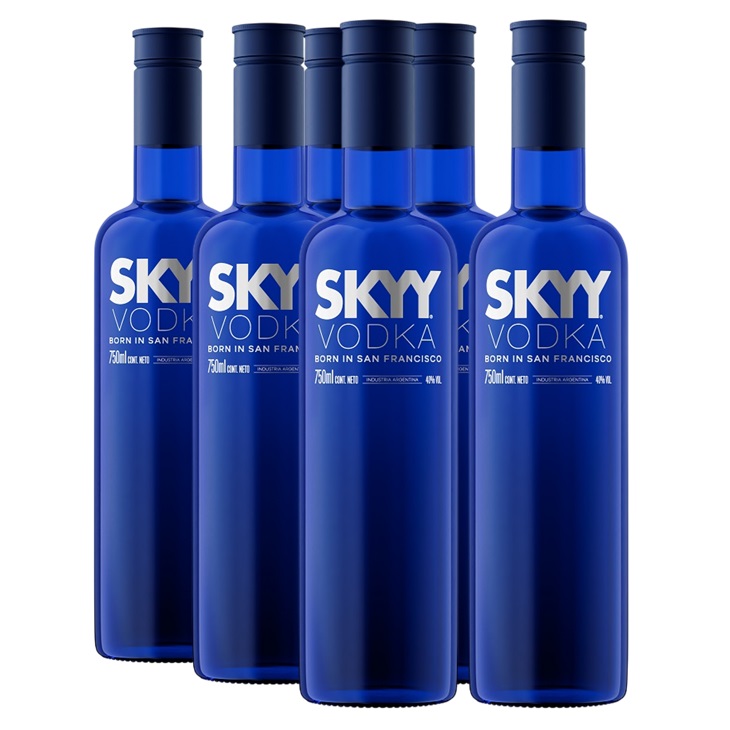 Promo x6 Vodka Skyy Regular 40º 750cc 10% Off