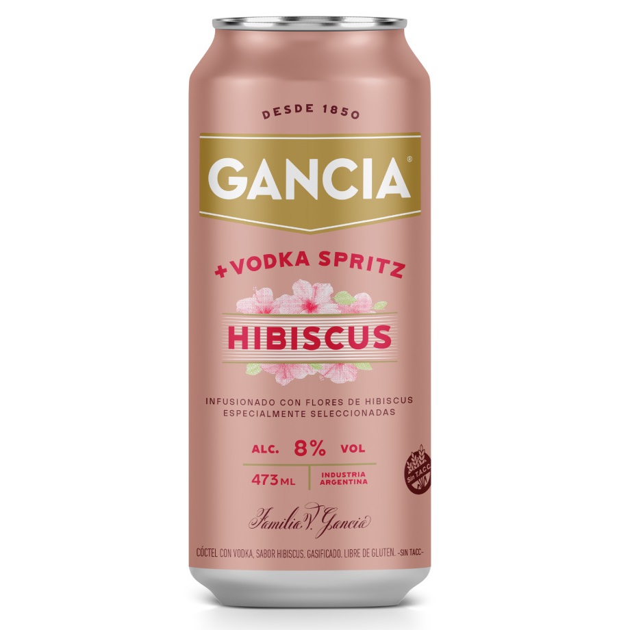 Aperitivo Gancia Hibiscus + Vodka Lata 473cc