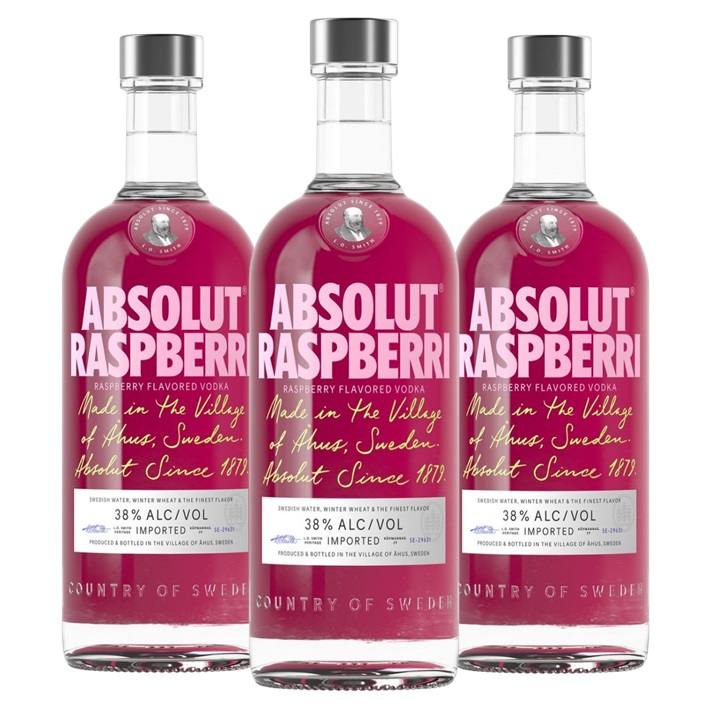 Promo x3 Absolut Raspberri 700cc