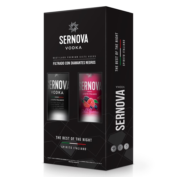 Vodka Sernova Regular / Berries Estuche 2x700cc