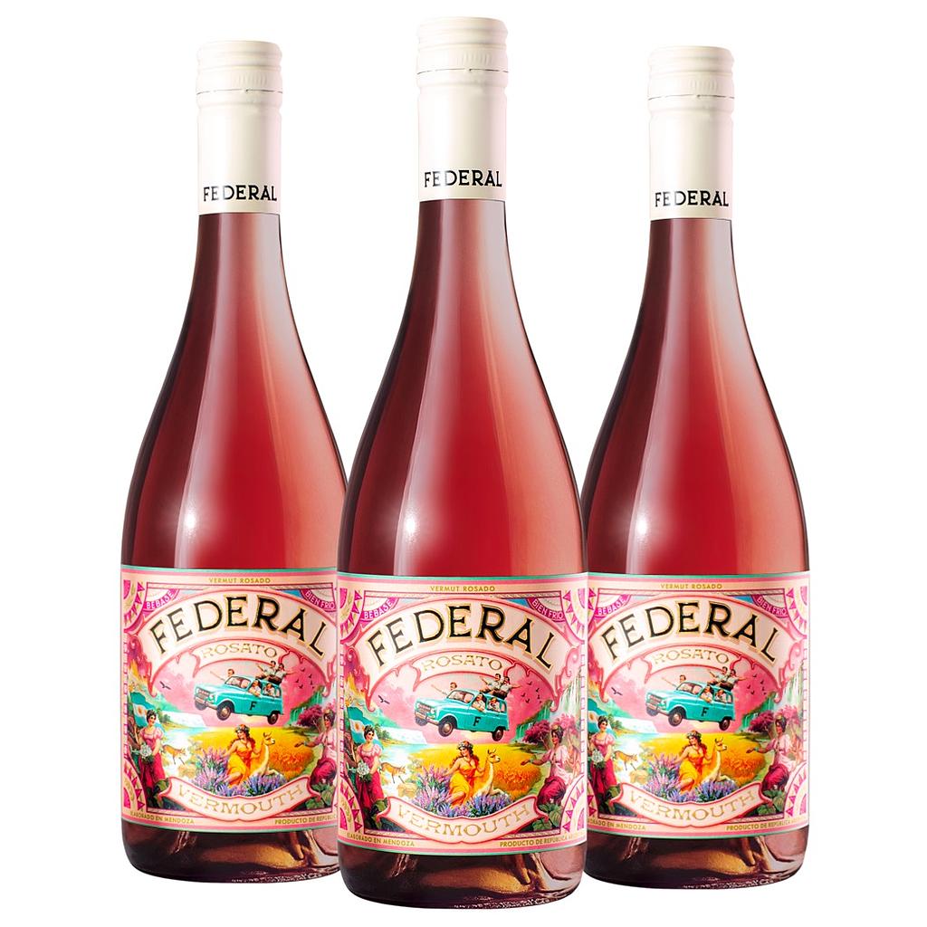 Promo x3 Vermouth Federal ROSATO 750cc 10% Off