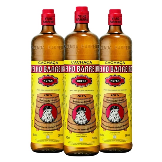Promo x3 Cachaca Velho Barreiro 910cc