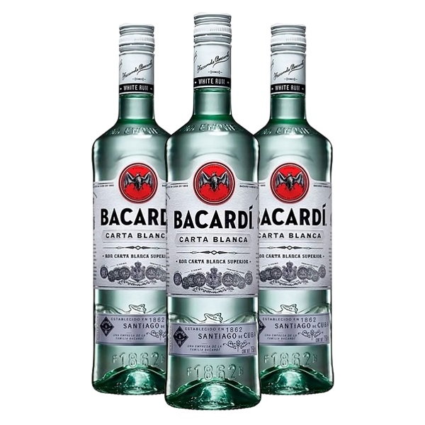 Promo x3 Ron Bacardi Carta Blanca 980cc 30% Off