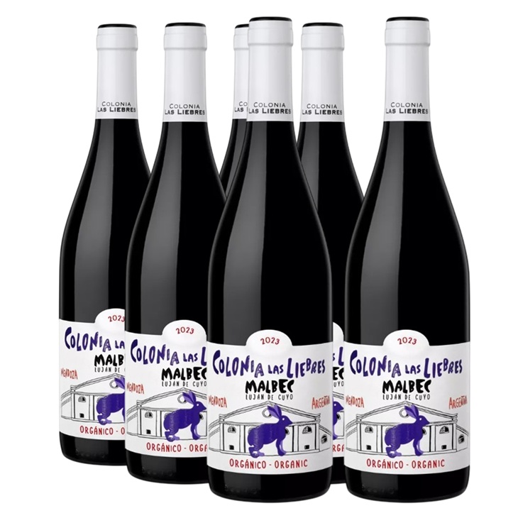 Promo 5+1 Colonia Las Liebres Malbec 750cc