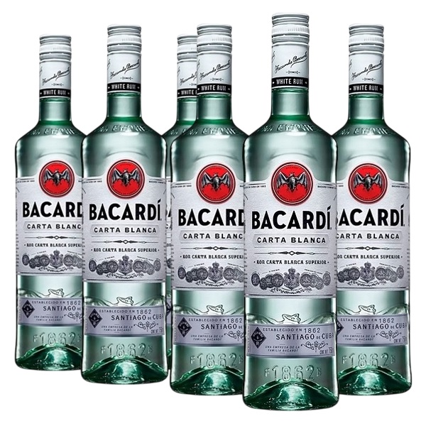 Promo x6 Ron Bacardi Carta Blanca 980cc 30% Off
