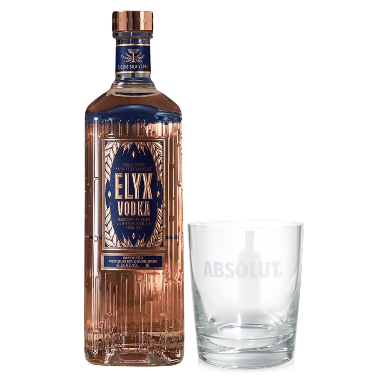 Promo x1 Vodka Absolut Elyx 42.3º 1000cc + 1 Vaso