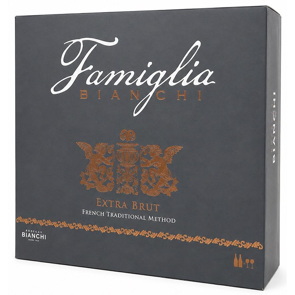 Famiglia Bianchi Extra Brut Estuche 1x2x750cc + 2 Copas
