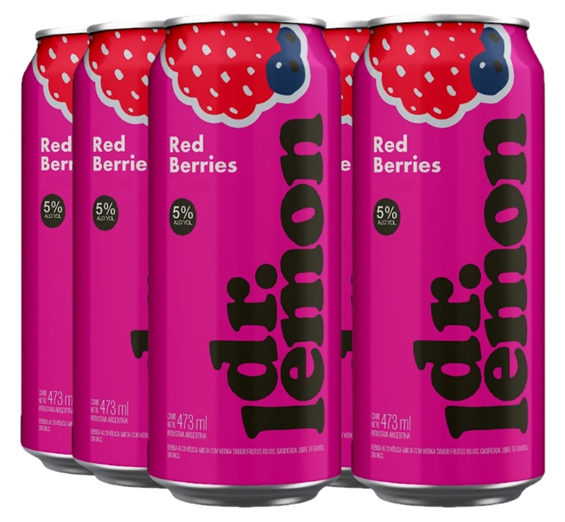 Promo x6 Dr Lemon RED BERRIES LATA 473cc